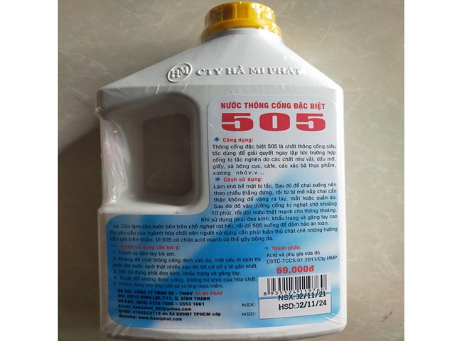 Sản phẩm thông tắc cống 505 ưu việt