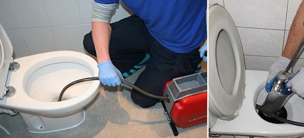 D&ugrave;ng m&aacute;y h&uacute;t c&ocirc;ng sức lớn để xử l&yacute; vật cứng bị nghẹt bồn cầu